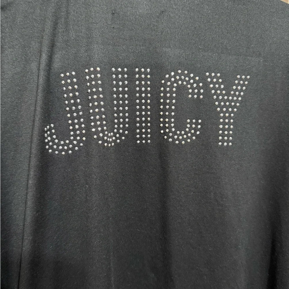 Juicy Couture Black Lightweight Sleep Robe Sz M Cozy Rhinestone “JUICY” Glam‎